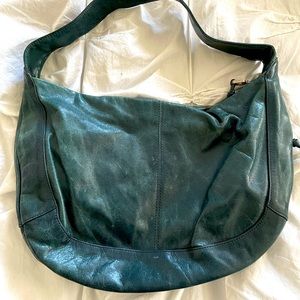 Hobo Over the Shoulder Blue Leather Bag